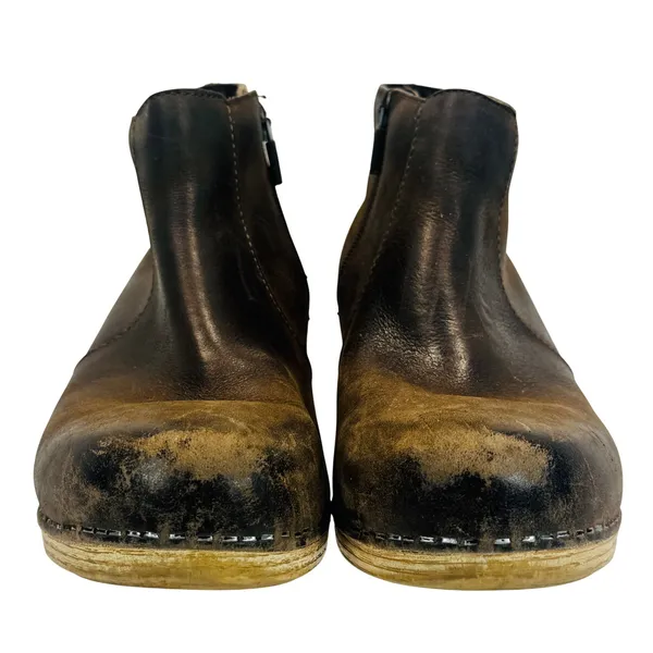 Dansko‎ Maria Brown Leather Clog Ankle Boots Wood Heel Womens 36 Rustic Cottage - Image 7