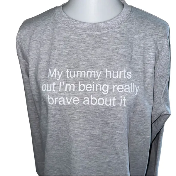 NWOT Tummy Hurts Sweatshirt Gray Size XL - Image 2