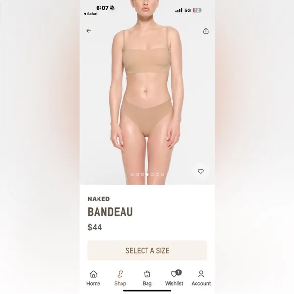 Skims Naked Bandeau Bra Mica Size XS NWT‎ - Image 4