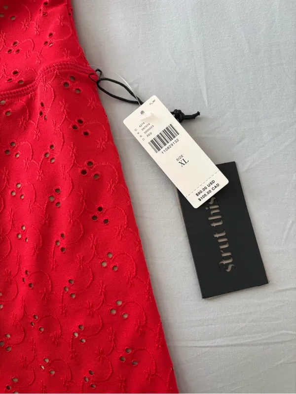 NWT Anthropologie Strut This Eyelet High-Rise Biker Shorts Size XL - Image 7