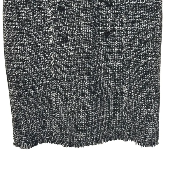 Nanette‎ Lepore Women's Dress Tweed Fringe Sheath Knee Length Black White 10 NWT - Image 6