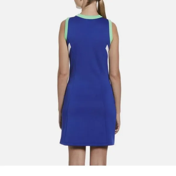 PGA Tour NWT Women's Grand Slam Colorblock Sleeveless Flounce Golf Dress Lime Cobalt - Image 4