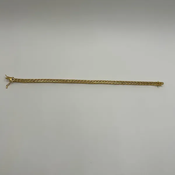 Kay Jewelers Moissanite Tennis Bracelet 4mm Round Cut VVS Gold 8 Inch New No Pass - Image 3