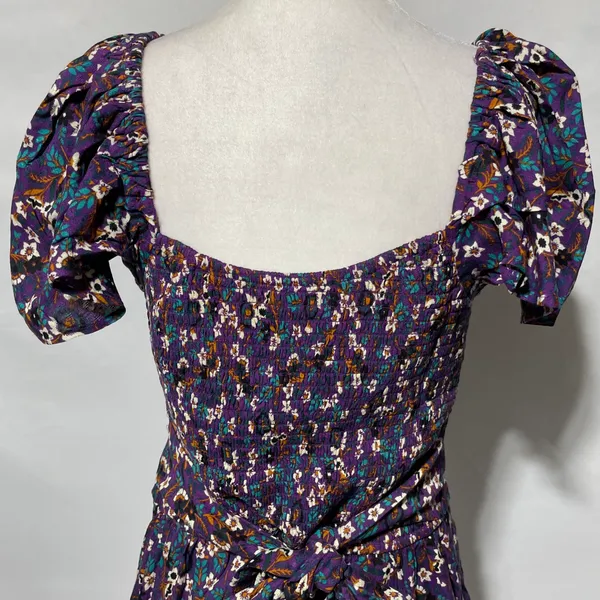 New Band Of The Free Floral Print Crossover Waist Mini Dress Purple Size Medium - Image 14
