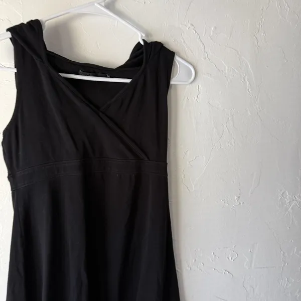 Prana Dress Womens Small Black Sleeveless‎ Hooded Midi Casual Travel Yoga - Image 4