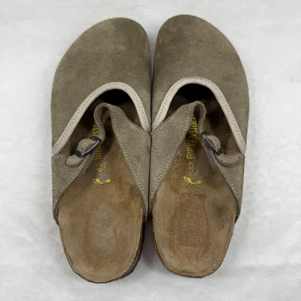 Birkenstock Mantova Suede Mary Jane Clogs Taupe 42 L11 M9 Narrow READ‎ - Image 6