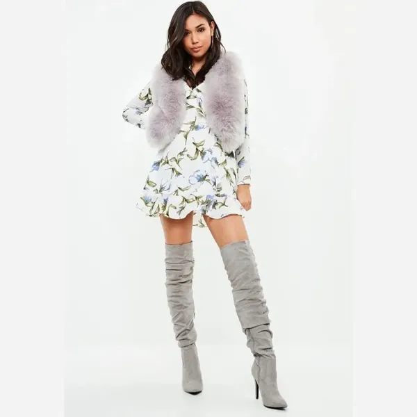 ✨ HP✨White Base Floral Print Ruffle Tea Dress✨ - Image 2