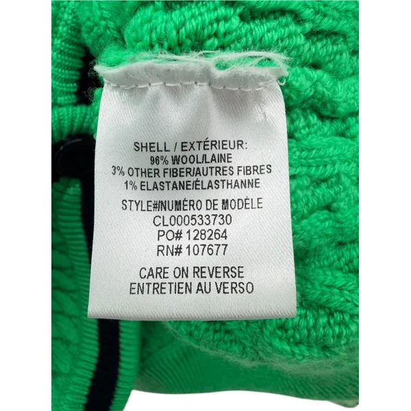 Alice + Olivia Jenae Cable Knit Cardigan S Preppy Twee Crop Green Wool Sweater - Image 6