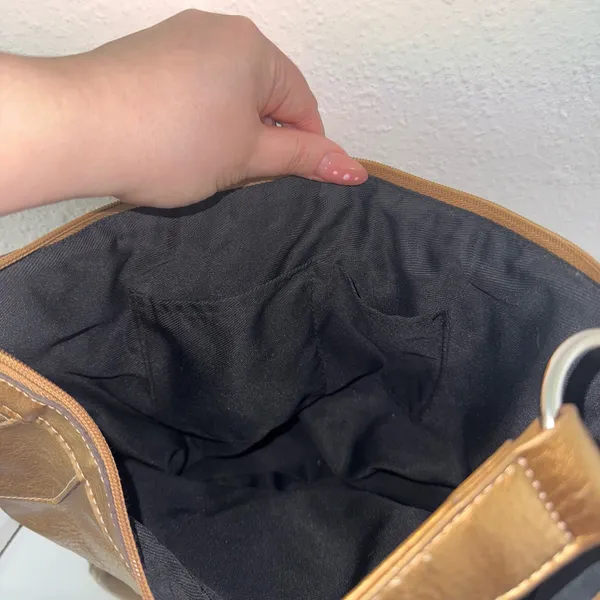 Vintage Y2K Metallic Copper Brown Studded Slouchy Hobo Shoulder Bag - Image 12