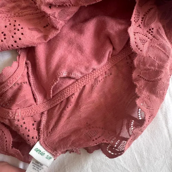 Aerie Boho Lace Racerback Dusty Pink Bralette Small - Image 4