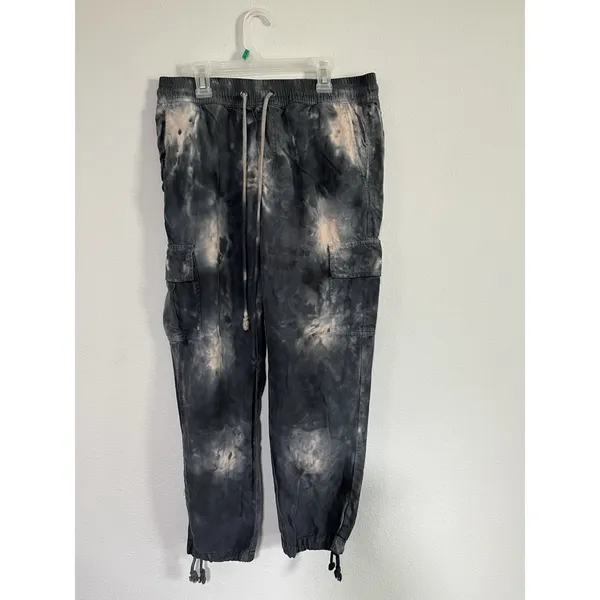 Sanctuary Anthropologie Carefree Cargo Jogger Pant Gray Tie Dye size Medium - Image 2