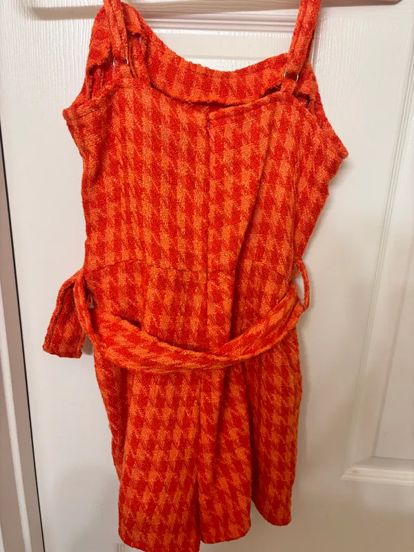 Orange Tweed Romper - Image 3