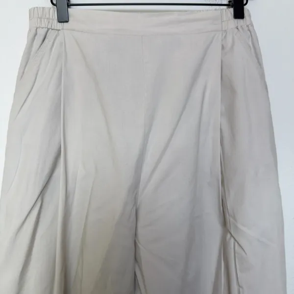 Grade & Gather Cotton Side Tie Barrel Pants Medium Tan Lagenlook‎ Artsy Pull On - Image 3