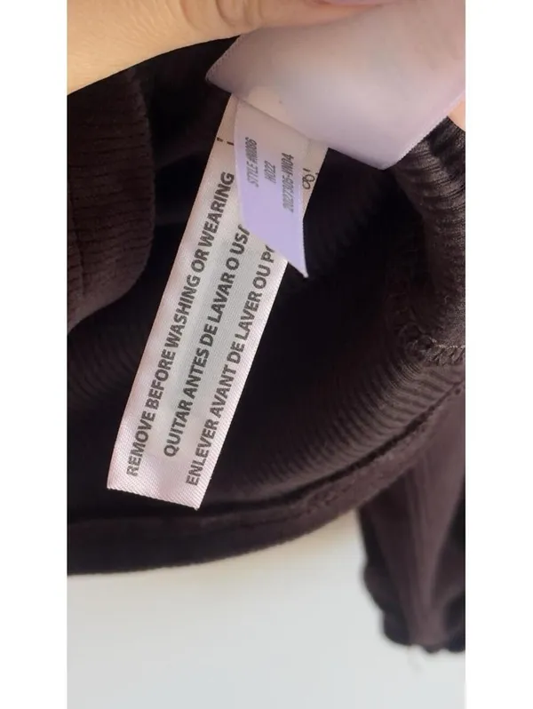 Madewell Corduroy Tie Front Faux Wrap Top Spiced Raisin Balloon Sleeve S - Image 9