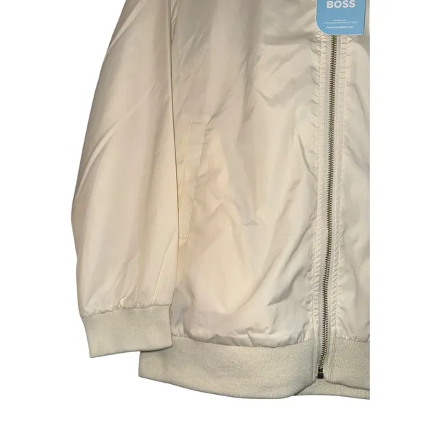 New Joy Clean Boss Performance Bomber Jacket Womens Medium Cream‎ Preppy Classic - Image 3