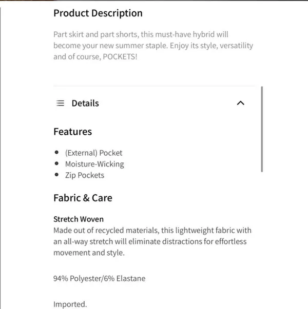 Fabletics White Pleated Skort - Image 6