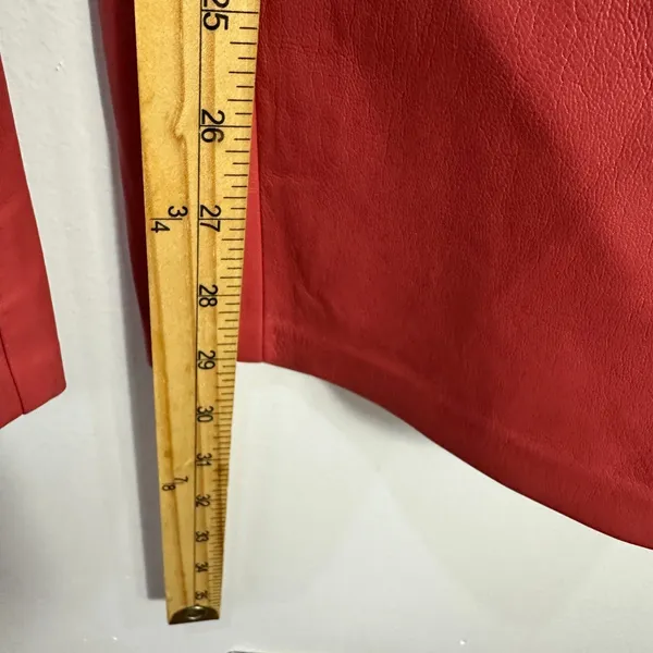 Wilfred Melina Faux Leather‎ Pants Womens 4 Red High Waisted Straight Leg Vegan - Image 5
