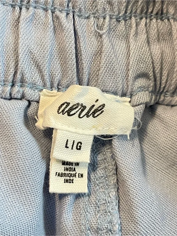 aerie Light Blue Elastic Drawstring Athletic Shorts - Image 3