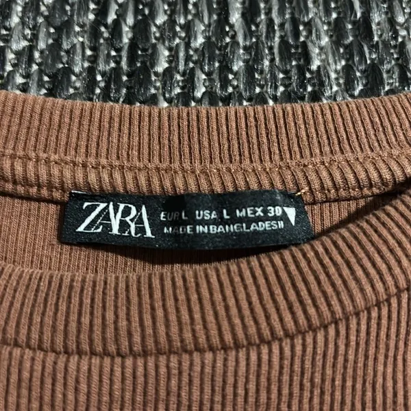 Zara ribbed cinch side Tank Top brown - Image 3