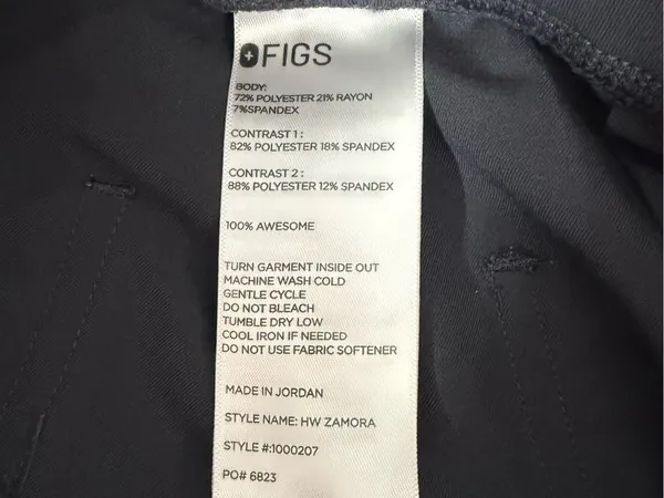FIGS High Waisted Zamora Jogger Scrub Pants XS Gray Red Drawstring - Image 4