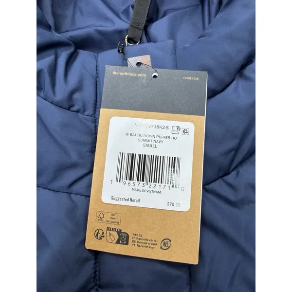 The North Face Women's Baltic Down Puffer Hoodie Jacket Navy NWT Small $270 ORG - Image 5