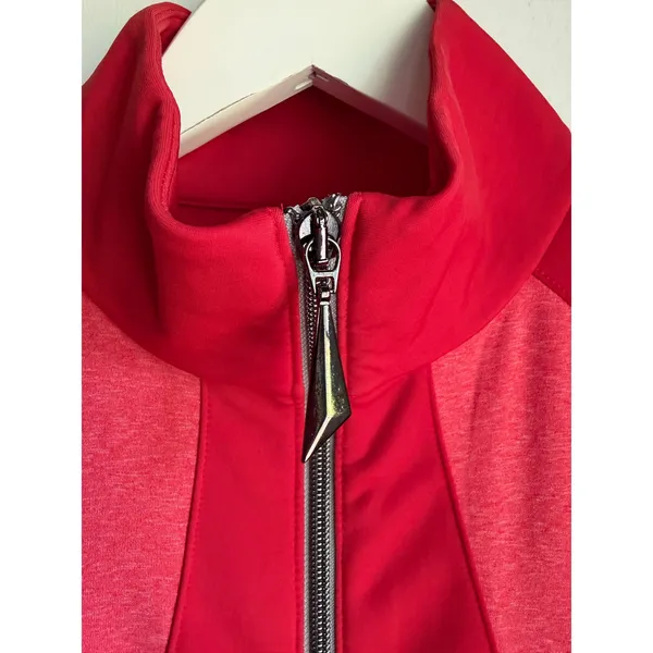 SwingDish Golf Vest Small Red Fleece Lined Ruffle Sleeve Full Zip USA Made NWOT - Image 4