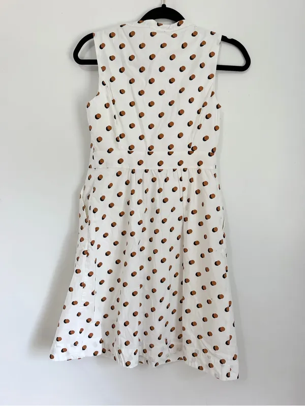 Biden Leila polka dot mini white dress size 2P - Image 3
