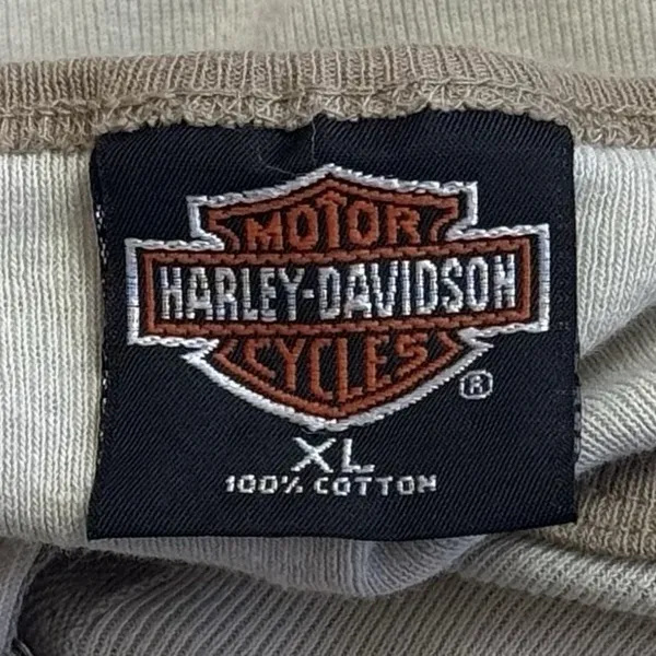 Vintage Harley-Davidson Motorcycle Button Front Knit Ribbed Top Dallas Texas‎ XL - Image 9