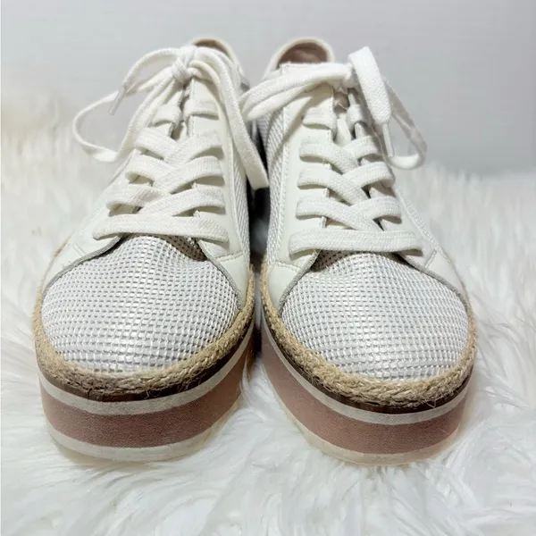 DOLCE VITA Telah White Mesh Platform Shoes - Image 5