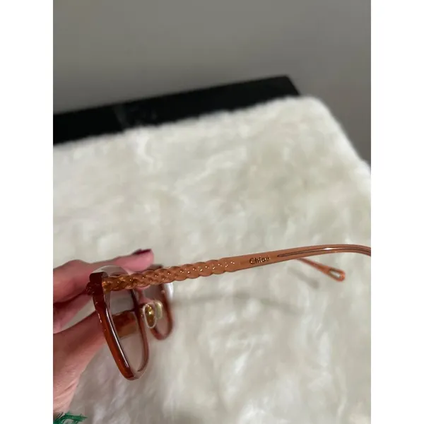 Chloé Core 56mm Square Sunglasses Nude Nude Orange Womens Size NS - Image 7