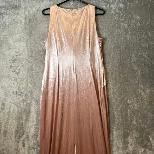 Adrianna Papell Velvet‎ Twist Front Maxi Dress Blush Pink Sz 12 Wedding Formal - Image 4