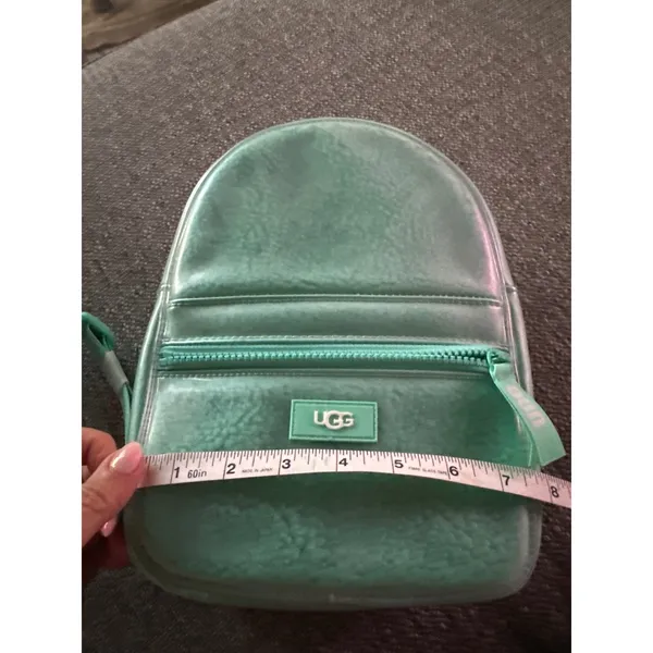 UGG Danni Clear Mini Backpack Sage Green Faux Shearling TPU 1113835 NWOT - Image 6