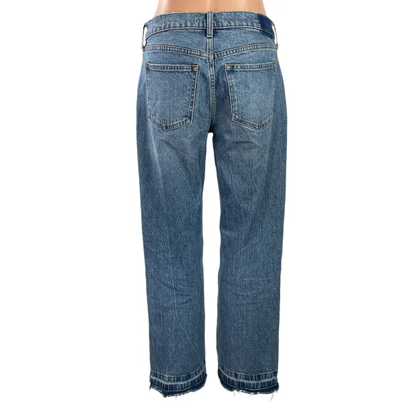 Abercrombie & Fitch The Baggy Low Rise Women's White Wide Leg Denim Jean Size 0 - Image 3