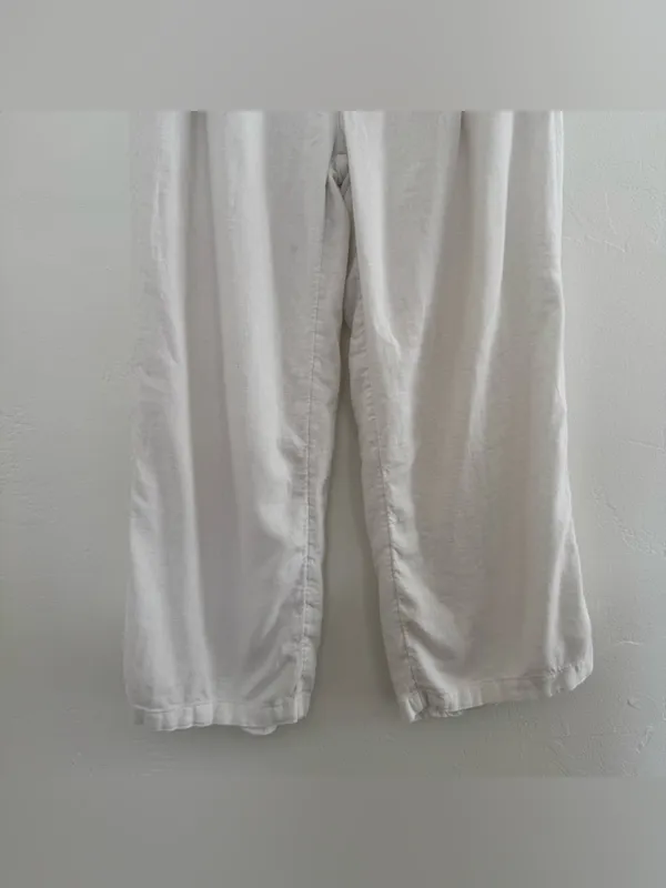 Abercrombie & Fitch Crop White Wide-Leg Pants - Image 7