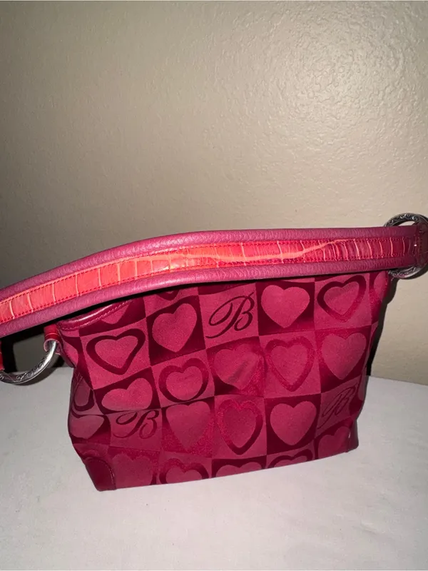 Brighton Red Heart Print Fabric Shoulder Bag - Image 10