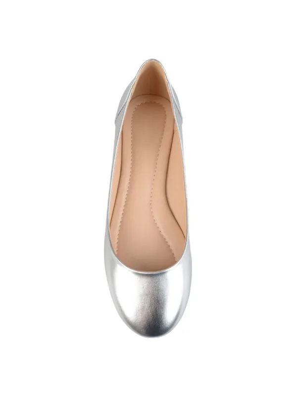 NWT Journee Collection Womens Kavn Ballet Flat Comfort Sole KAVN Silver Gray 6M - Image 3