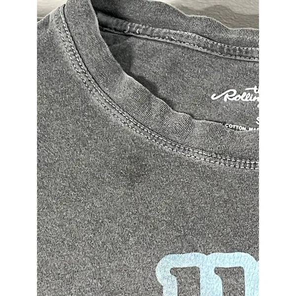 The Rolling Stones Band T Shirt‎ Gray Distressed Graphic Tee Women's Small - Image 3