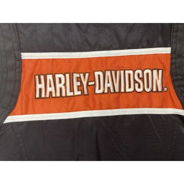 *Harley Davidson Womens Vest Size XS Black Racing Zip Motorcycle Biker Nylon - Image 6