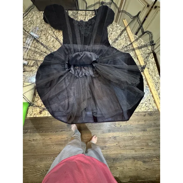 Jessica McClintock Gunne Sax Black Velvet Cocktail Dress Size 5/6 - Image 11