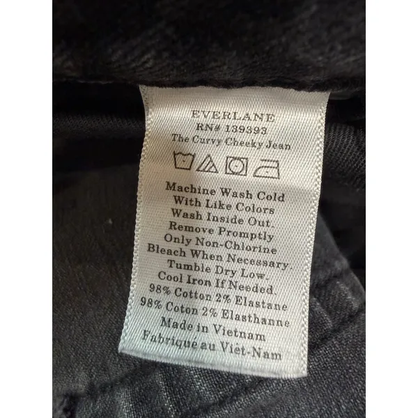 Everlane The Curvy Cheeky Jean 32 Ankle Washed Charcoal Stretch Comfort Cotton - Image 5