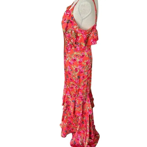 Keepsake The Label Tiered Maxi Dress in orange pink 6 - Image 4