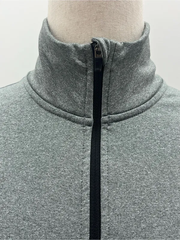 Nike Pro Dri-FIT Womens Gray Half-Zip Pullover Mock Neck w/Thumbholes Medium - Image 2