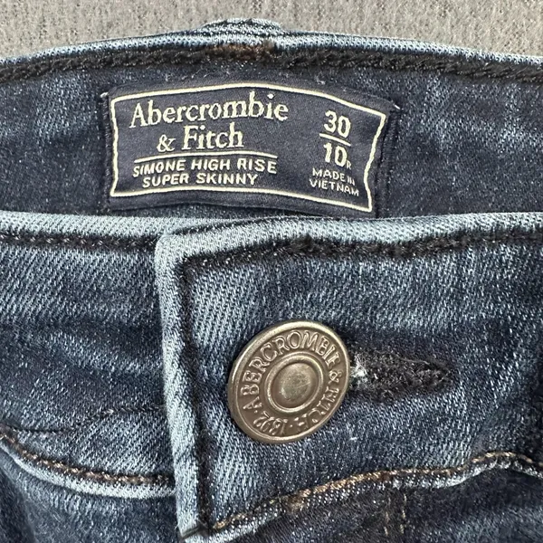 Abercrombie Fitch Simone High Rise Super Skinny Jeans Womens 10 Blue 30 Stretch - Image 4