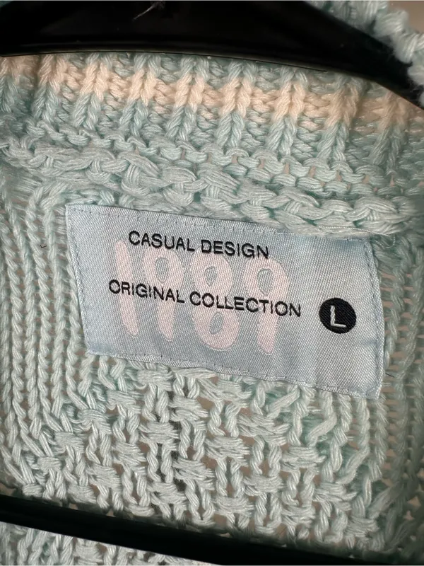 N89. Taylor Swift 1989 Pale Mint Cable-Knit Button Cardigan - Image 2