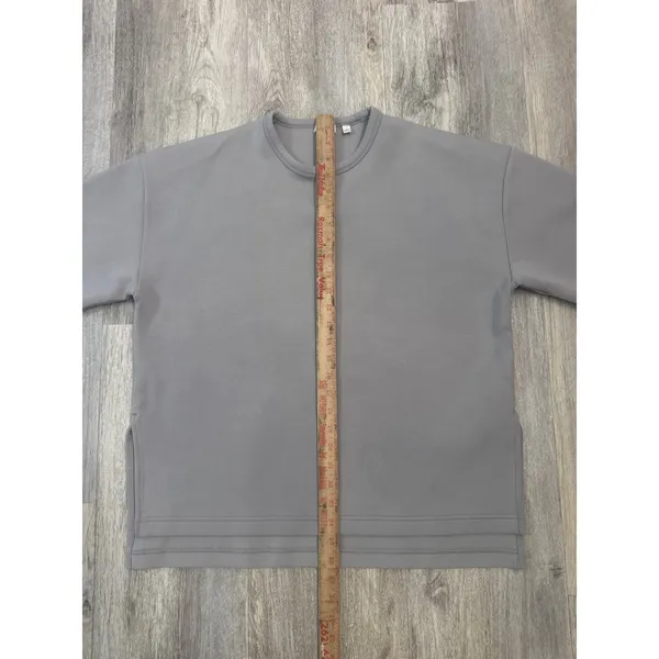 The Group by Aritzia Aro T-shirt Grey Short Sleeve Oversized‎ Side Slits Size 2 - Image 5