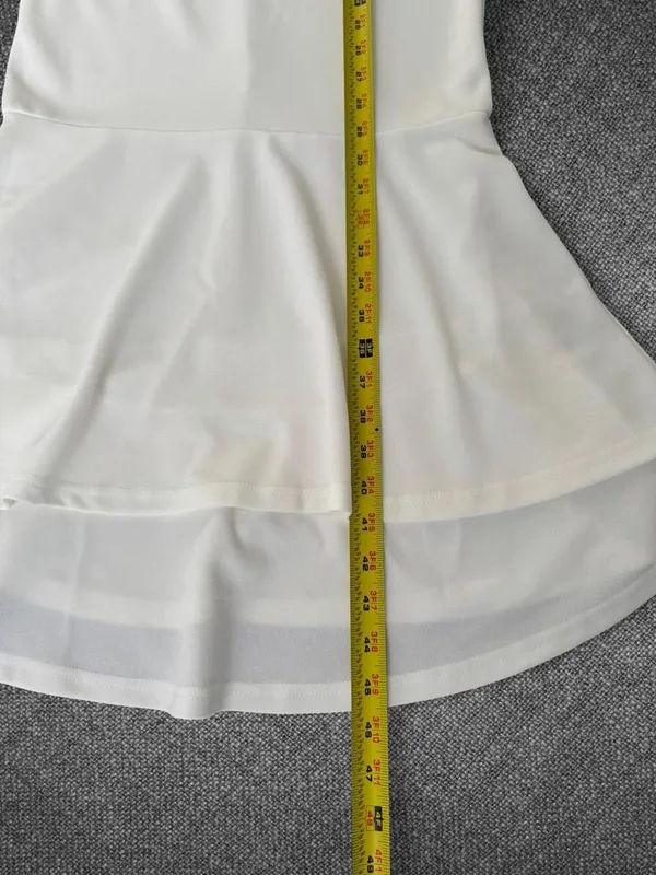 SHEIN White Feather Trim Mermaid Midi Dress XS Spaghetti Strap Party Dress - Image 5