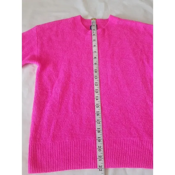 Gap Womens Sweater Size XS Ribbed Waffle Pullover Fuchsia Pink Long Sleeve - Image 9