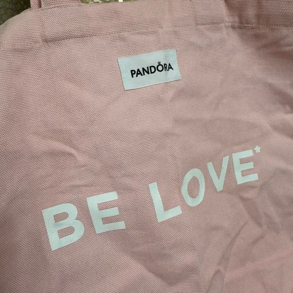 Pandora Light Pink Be Love Canvas Tote Bag Large - Image 3