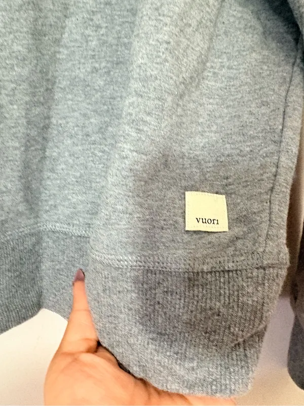 Vuori Cleo Mock Neck Sweatshirt Gray Pullover Relaxed Lounge Athleisure Size S - Image 7