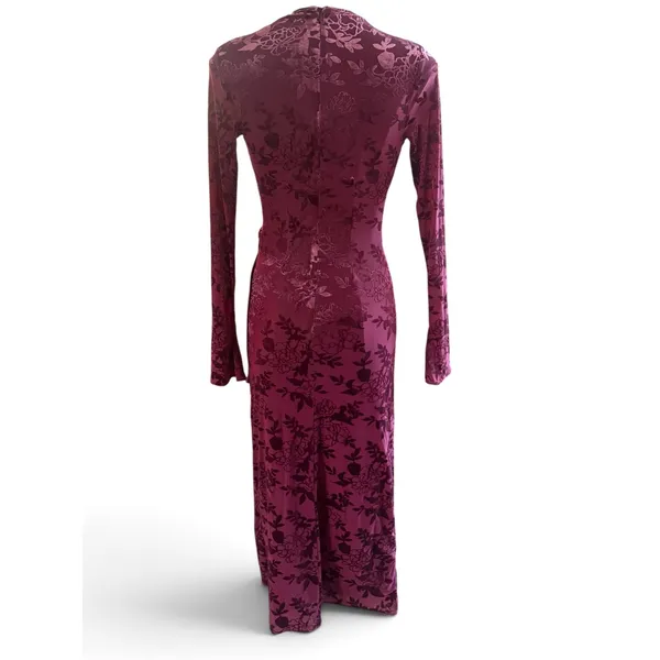 New! Mistress Rocks Mahogany Devoré Velvet Midi Dress Size XS - Image 11